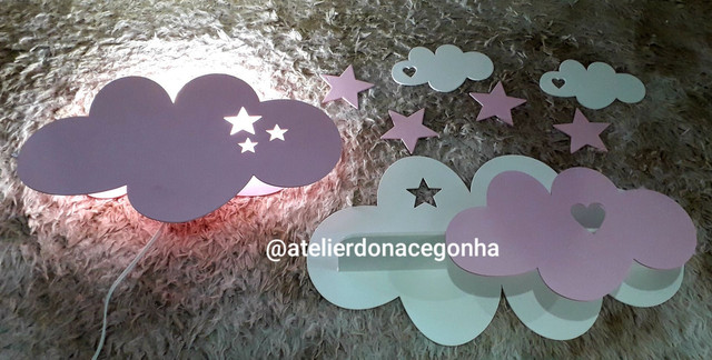 Luminarias de parede com prateleira