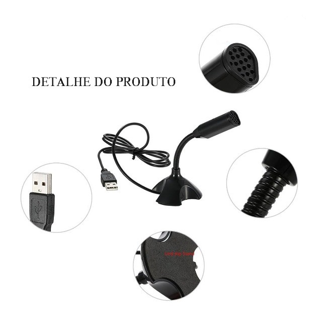 Microfone Para Desktop Notebook Usb Com Suporte De Ajustvel 360 - Foto 2
