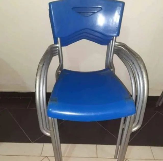 Cadeiras de ferro cor azul