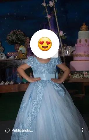 Vestido Fantasia Cinderela, Roupa Infantil para Menina Yamp! Usado  87823557