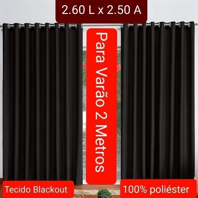 Cortina Blackout Em Tecido 2.60 de Largura x 2.50 de altura