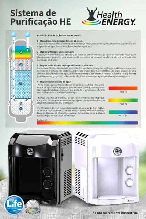 Purificador de Água Gelada Alcalina Top Life Health Energy-Compressor  - Foto 6