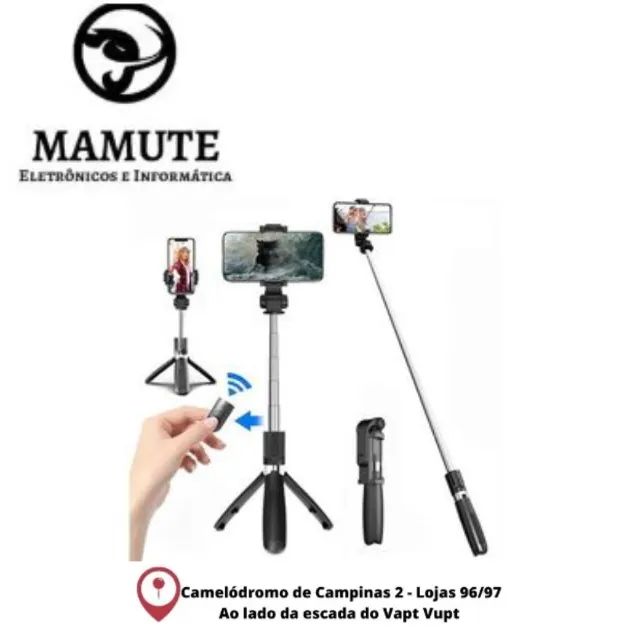 Tripé Com Pau De Selfie Para Celular Bluetooth Sem Fio