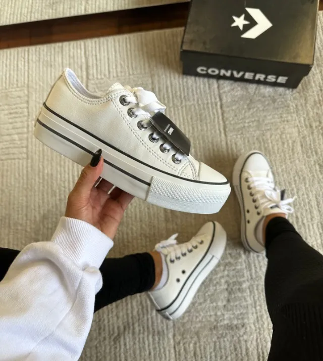 Tênis AllStar Converse PLATAFORMA Café/Branco Gelo (34 AO 39) - (A Pronta Entrega)