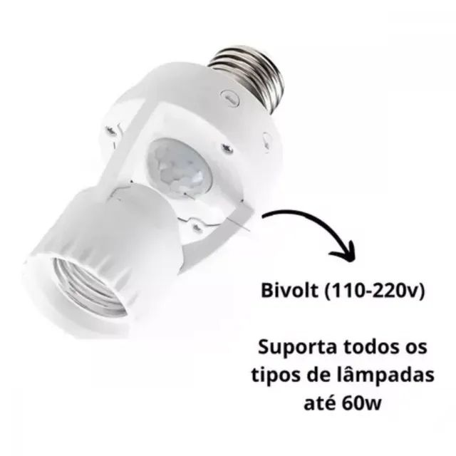 Sensor De Presença Para Lampada Soquete E27 Com Fotocélula - Ultima unidade - Foto 4