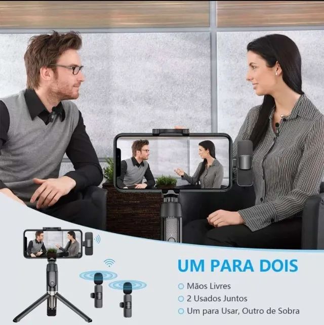 Microfone Sem Fio Tipo-c Lapela Celular Profissional - Foto 6