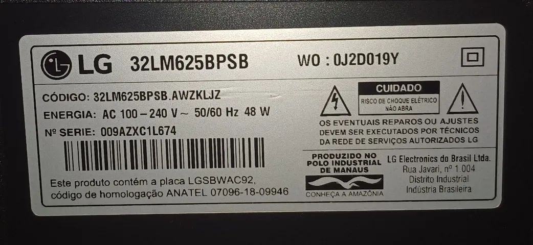 TV LG 32 Polegadas modelo: 32LM625BPSB - Foto 3