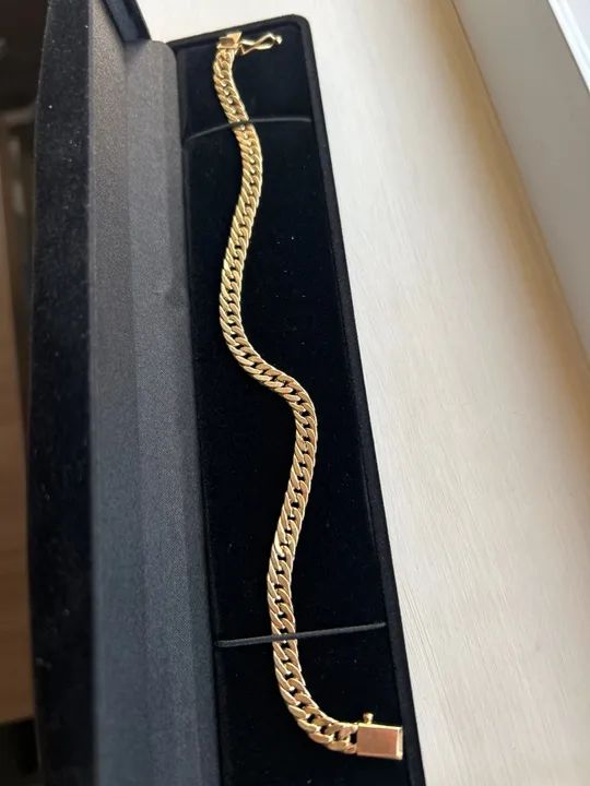 Pulseira 15g Grumet duplo nova ouro 750 - - Foto 3