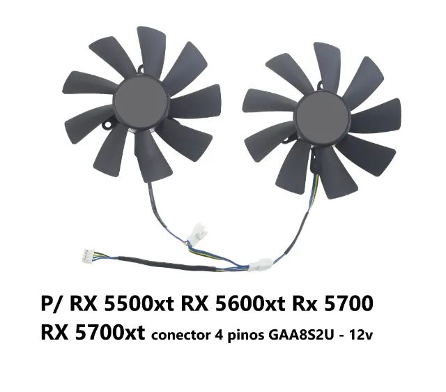 Fan cooler Placa de vídeo GPU Rx 5500xt Rx 5600xt Rx 5700 Rx 5700xt