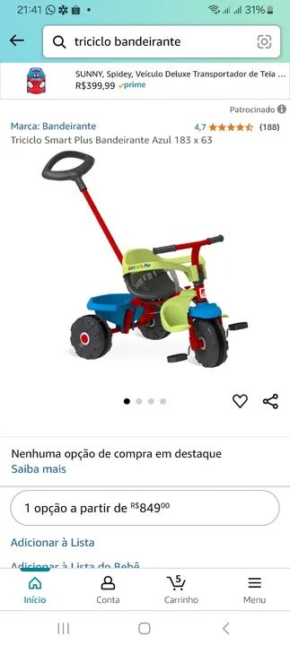 Triciclo bandeirante smart plus 250$ - Foto 4