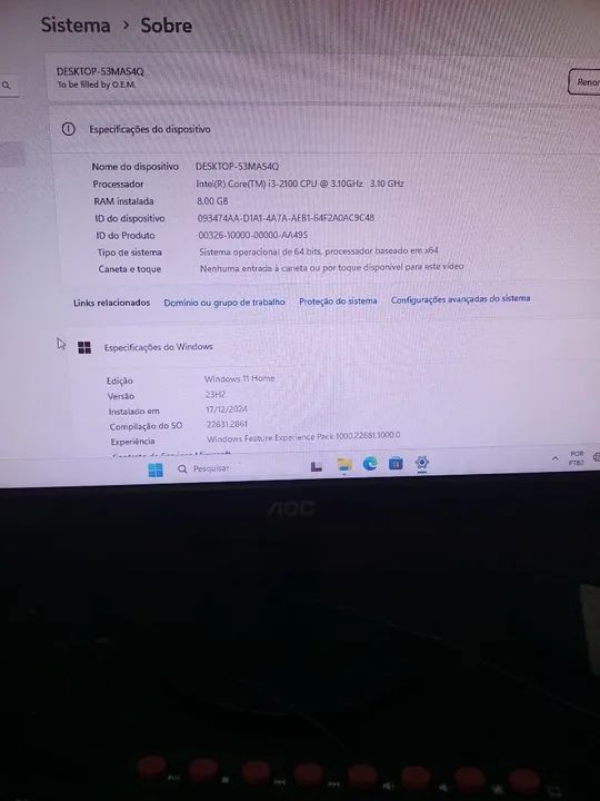 Computador Intel core i3 8 GB de memória com impressora HP - Foto 3