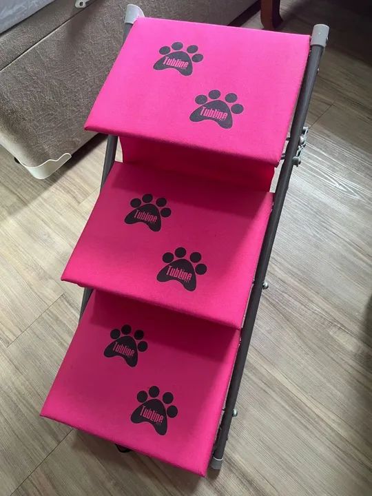 Escada para Pet Tubtime - 3 Degraus - Rosa