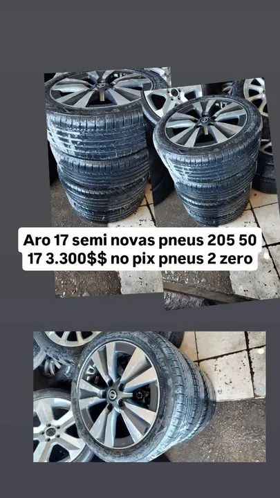 Rodas aro 17 seminnovas 2 pneus zero e dois 50%<br> - Foto 4