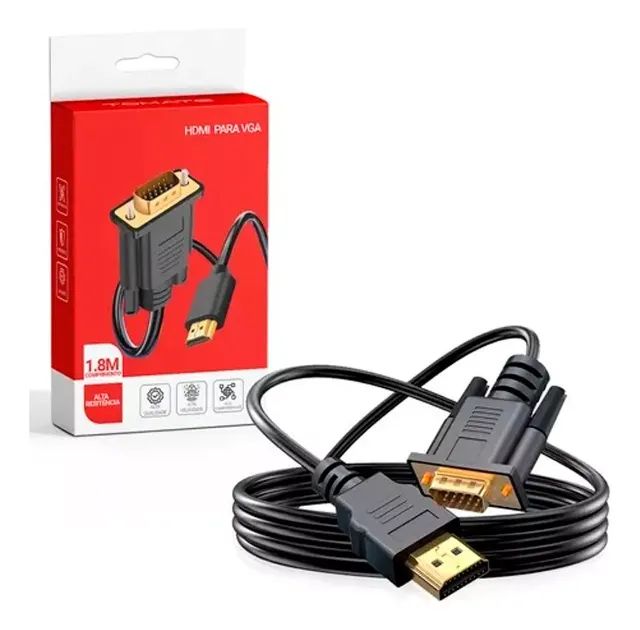 Cabo Conversor Hdmi Macho X Vga Macho 1.8 Metros -Tomate Loja Coimbra COmputadores Entrega