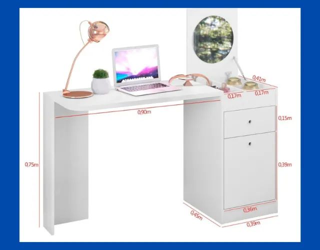 Penteadeira e Escrivaninha com 2 portas e 1 Gaveta (SUPER OFERTA PEGUE E LEVE)!! - Foto 2