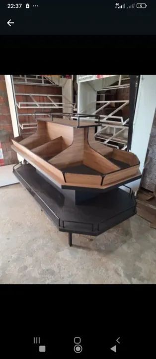 Fruteira ilha industrial Madeira para Loja de Hortifrúti