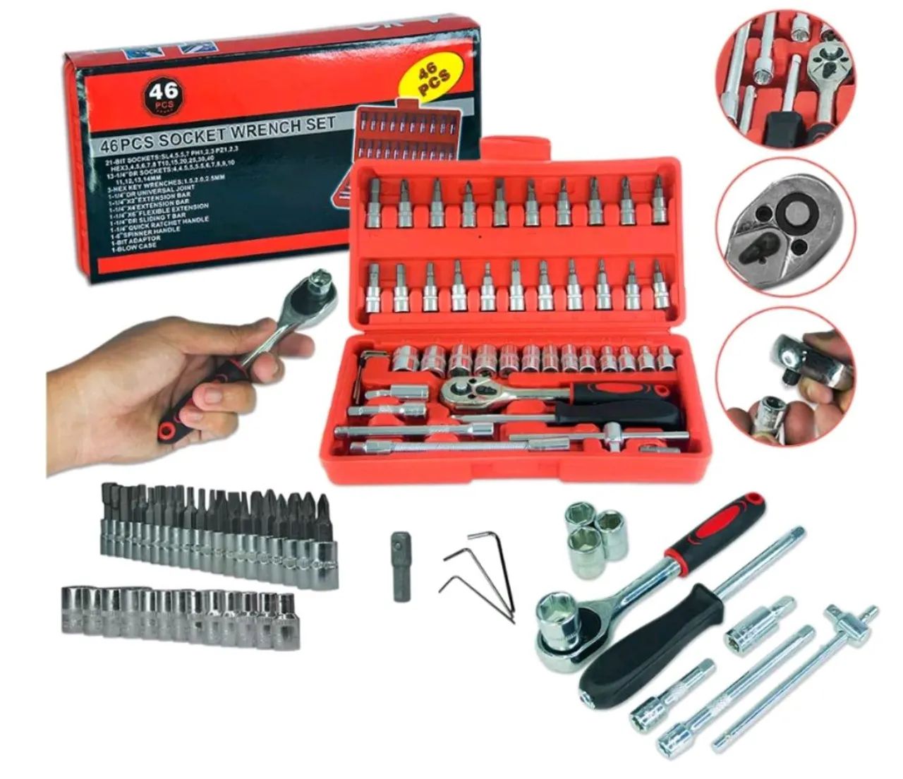 Chave Catraca Kit Com 46 Peças - Foto 6