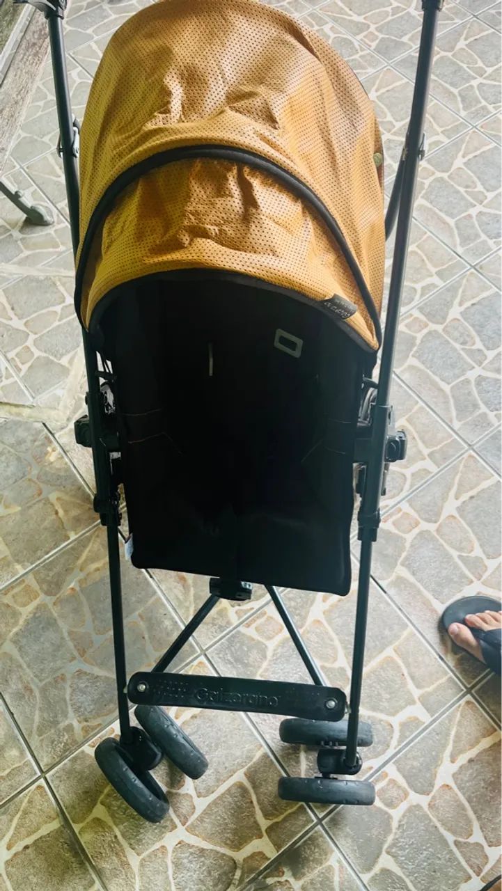 Carrinho De Bebê Capri Dupla Face Preto Caramelo - Galzerano - Foto 5