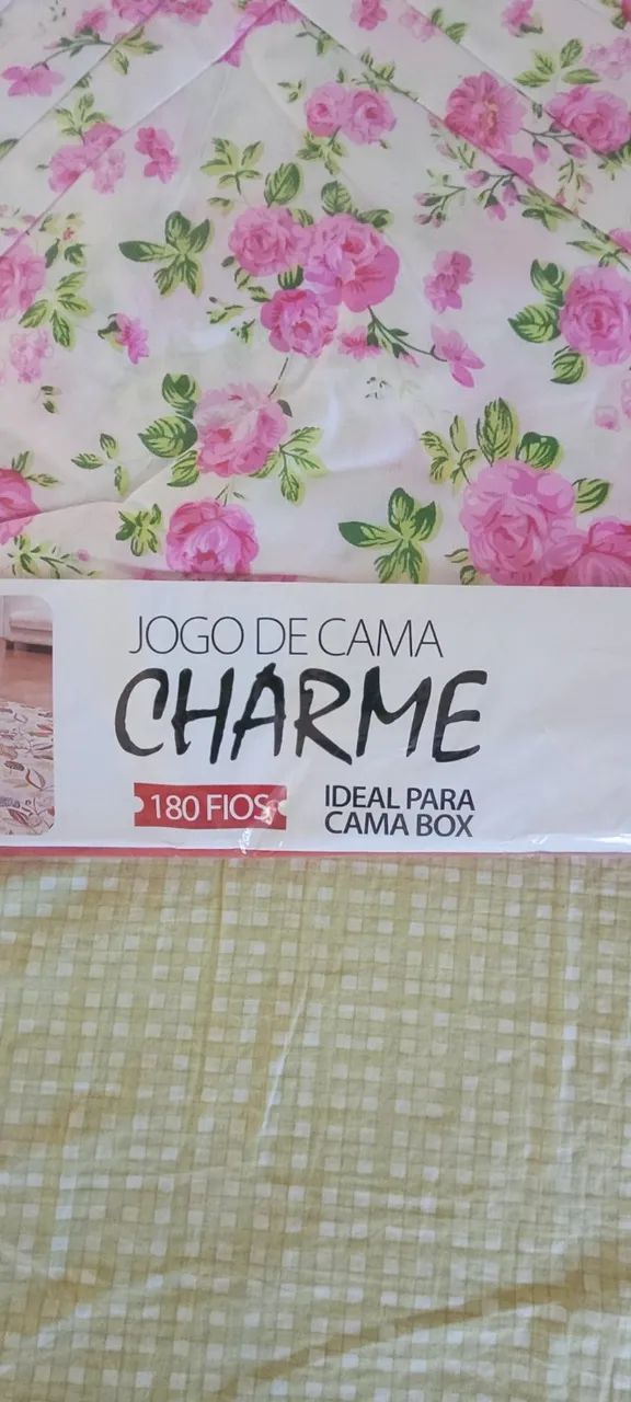 Jogo de lençol Charme Queen casal 3 peças 180 fios, 100% algodão (Novo) - Foto 3
