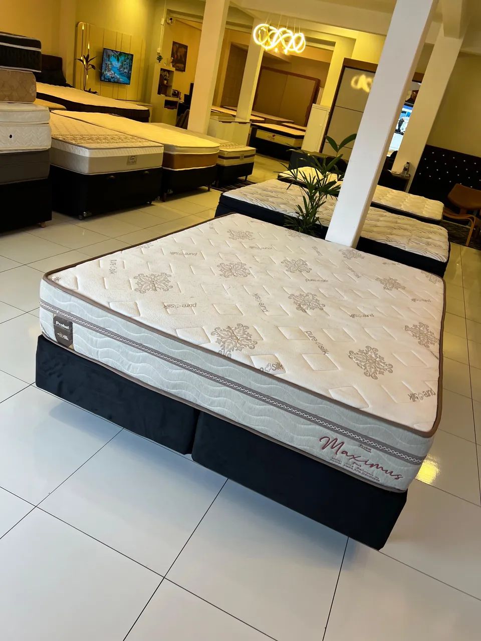 Cama Box Queen Size - Base Box + Colchão PROBEL Seminovo - ENTREGAMOS  - Foto 5