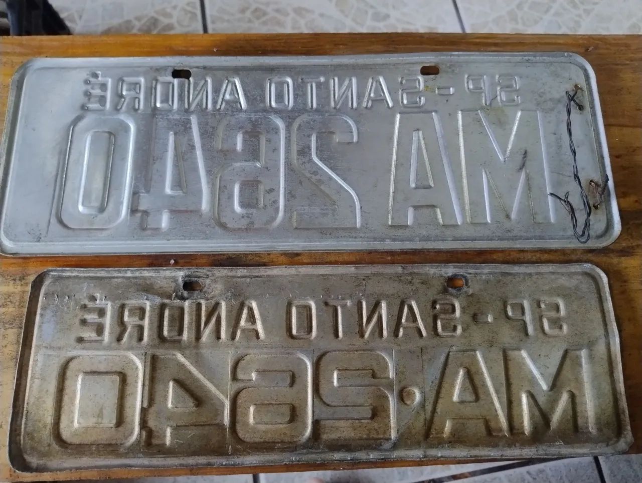 Placa de carro antiga SP-Santo André - Foto 2