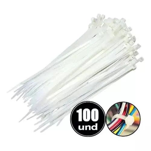 Abracadeira Nylon 200x3,5 Mm C/100 Branca *ENTREGA GRÁTIS*
