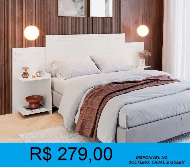 Cabeceira casal com criados - Entrega e montagem GRATIS  - Foto 2