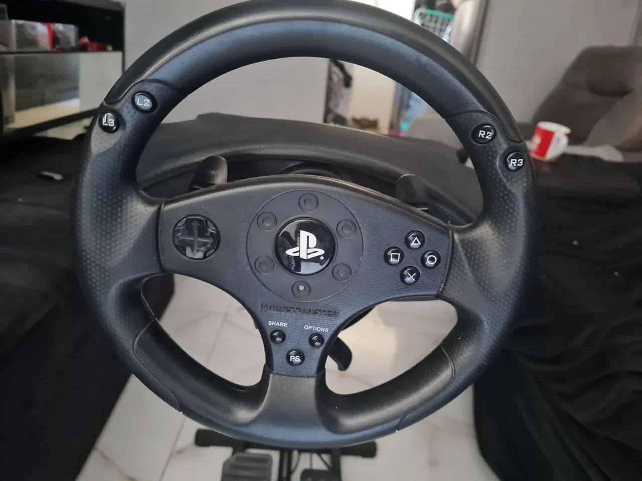 Volante e Pedais com suporte para Playstation - Foto 5
