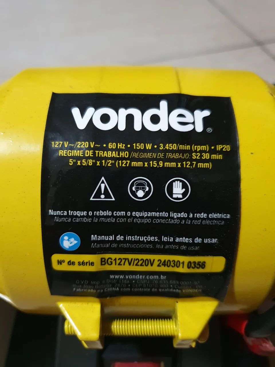 Esmeril de bancada Vonder 127V/220V - Foto 3