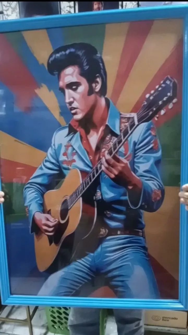 Quadro Decorativo Elvis Presley 1,00 X 0,70 grande  - Foto 4