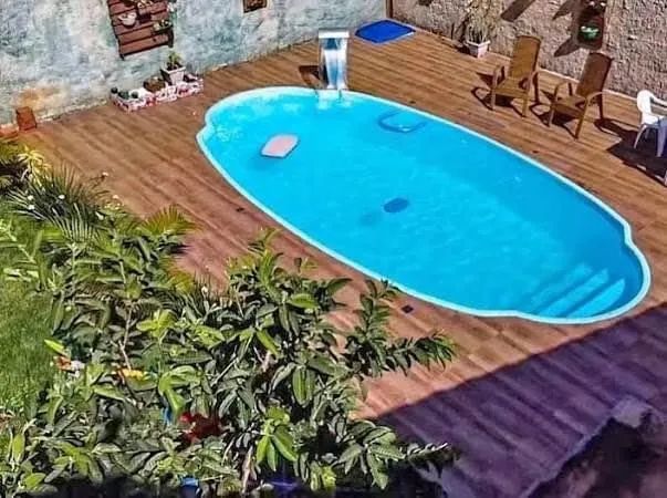 PISCINA DE FIBRA + INFANRIL DE BRINDE PISCINA DE 7 METROS