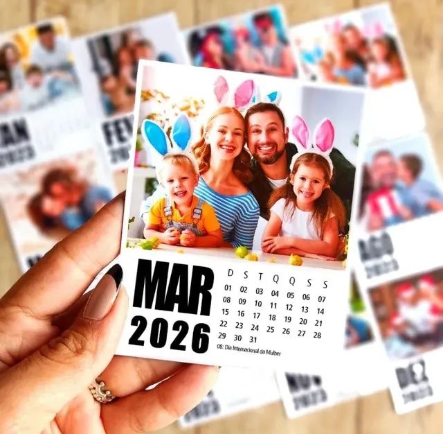 Calendário Polaroid com foto 64706224759937121
