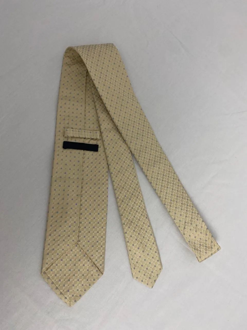 Gravata Prada Milano Bege Claro Xadrez Ótimo Estado - Foto 4