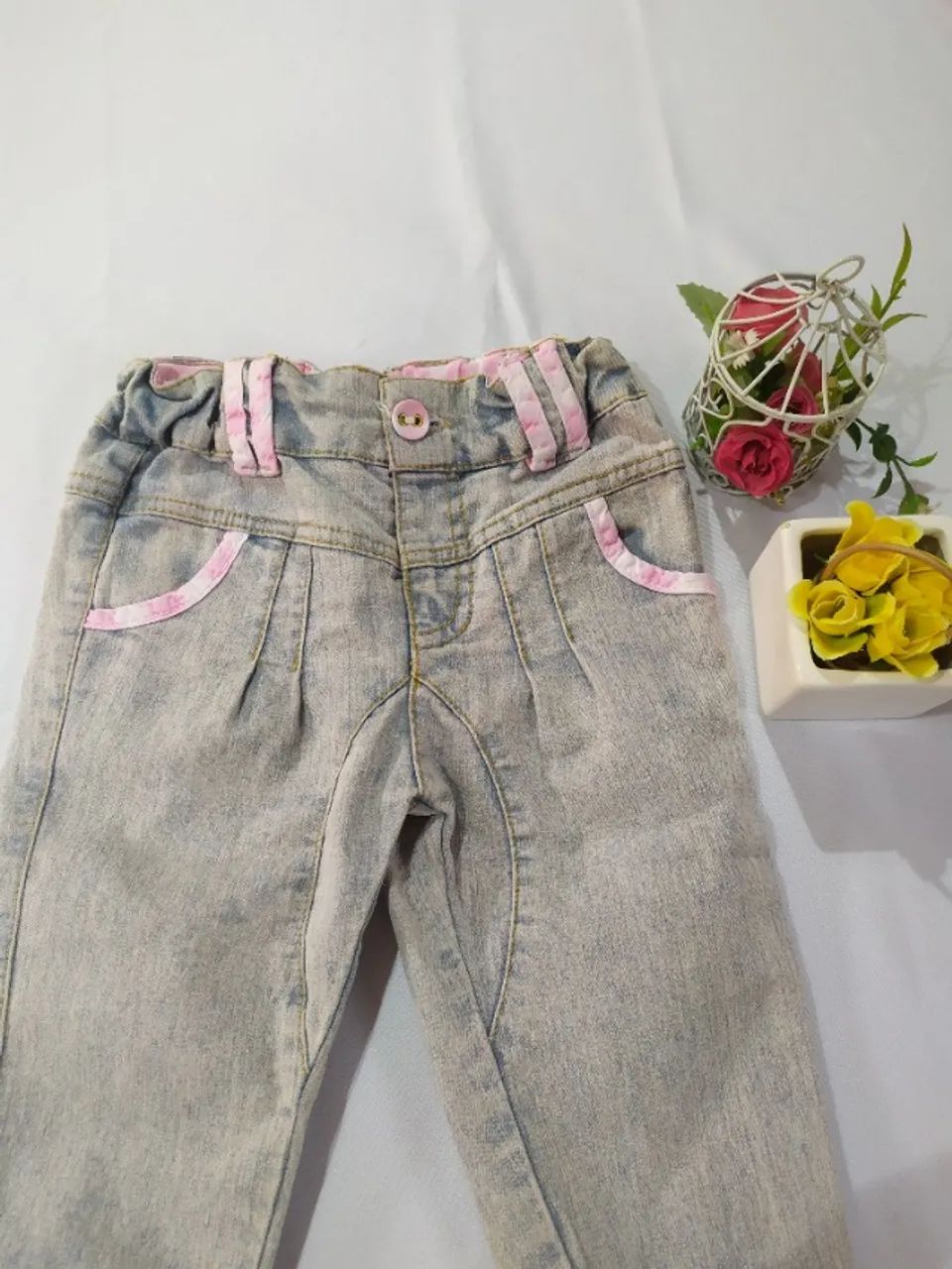 Calça jeans infantil 6a12 meses  - Foto 3