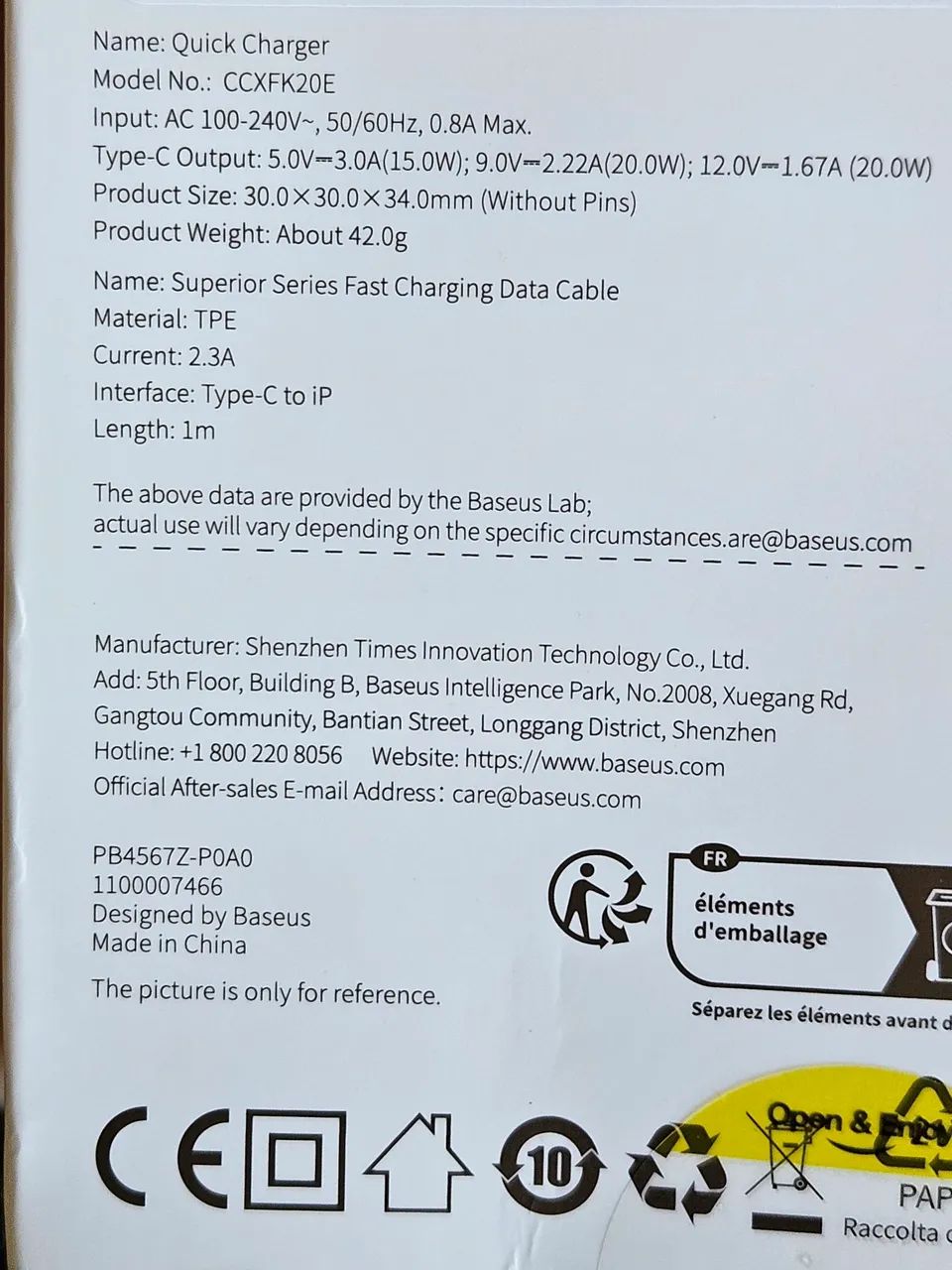 99Carregador Baseus Cube PD Quick Charger 20W + Cabo - Foto 2