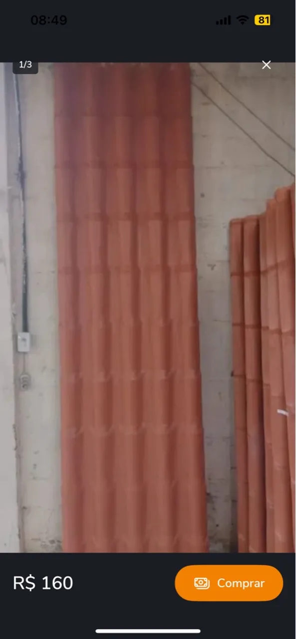 Telha de PVC cor colonial pouco usada conservada