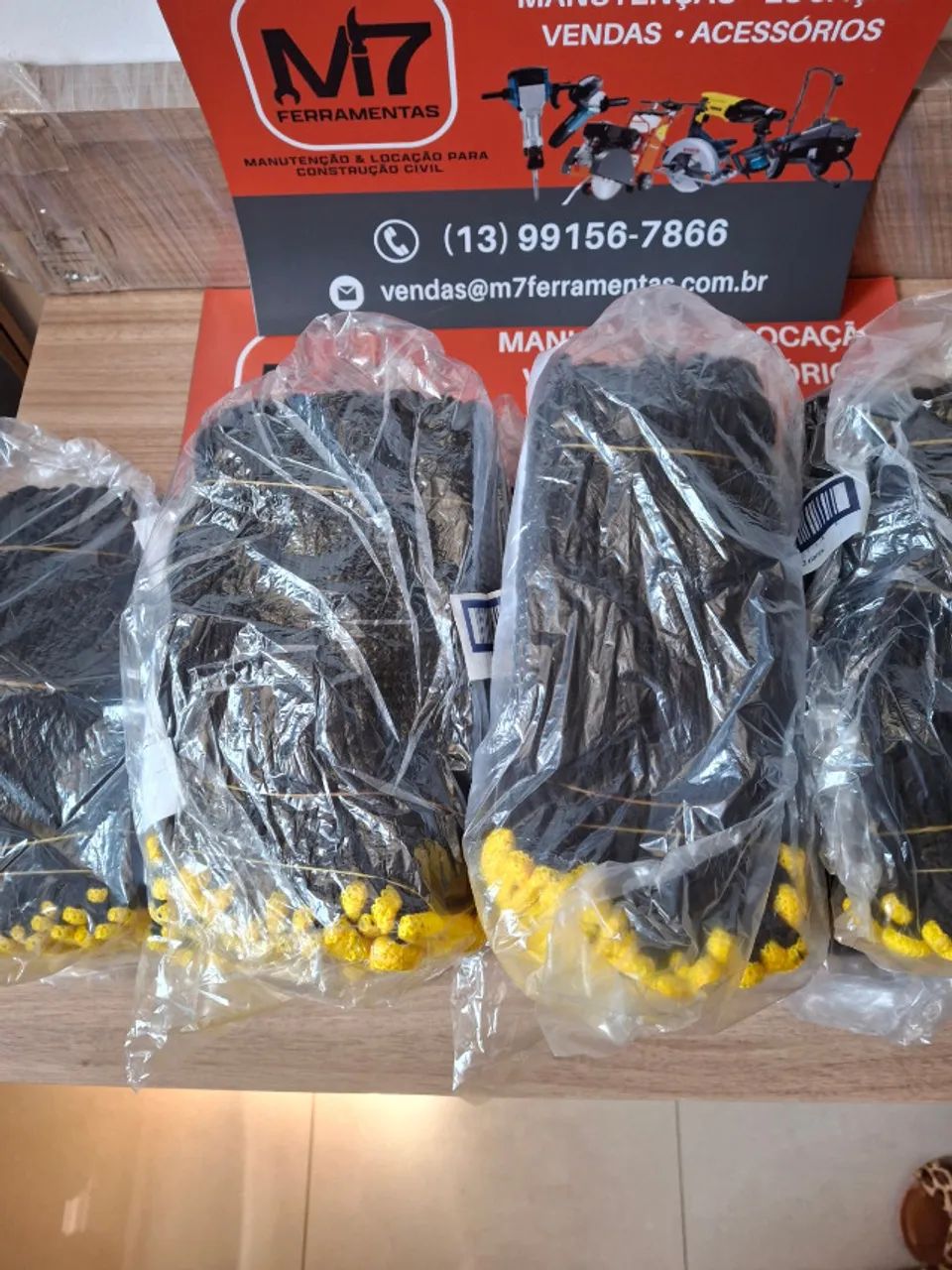 Luva De Algodão Tricotada Pigmentada Preta Kit com 96 Pares - Foto 2