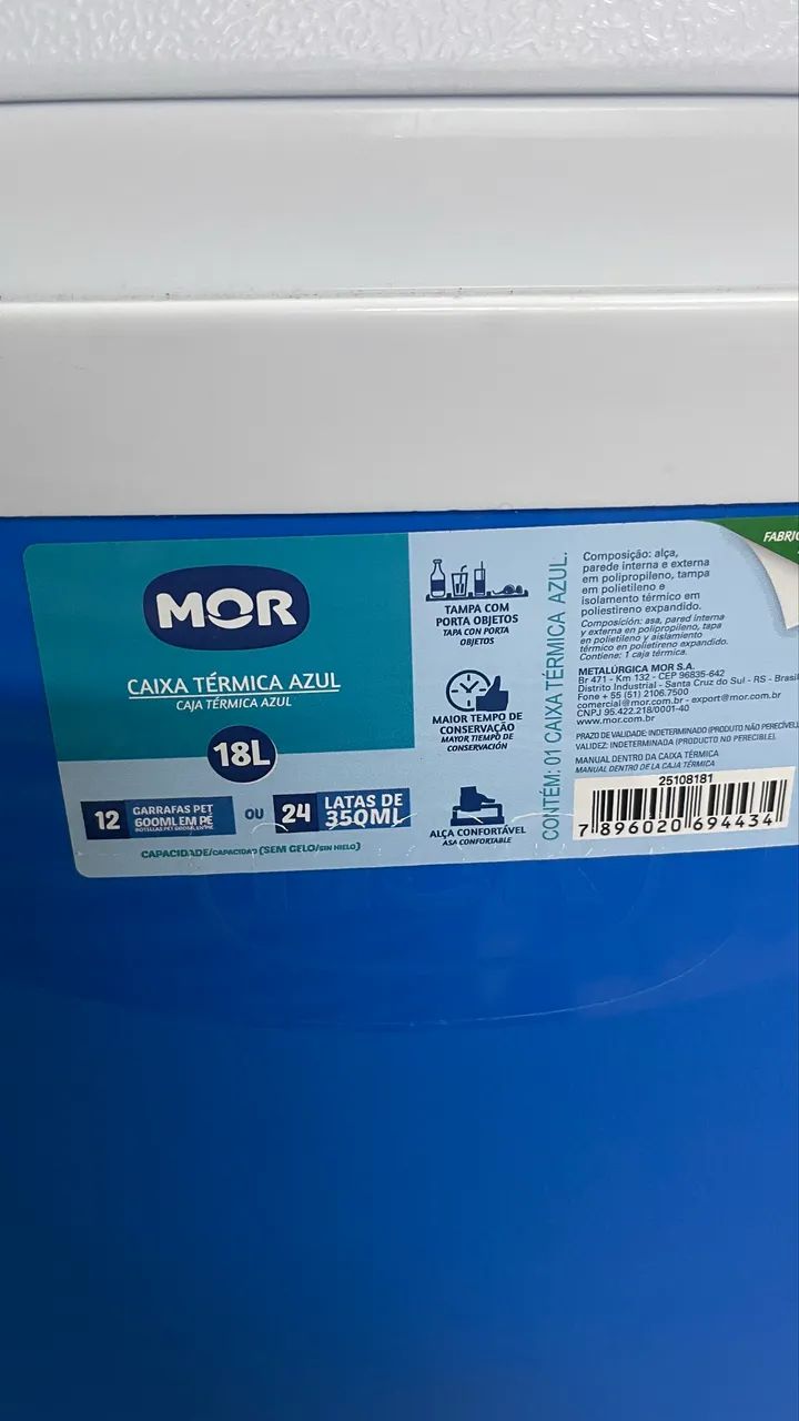 Caixa térmica Mor 18L ou 24 latas de 350 ml - Foto 6