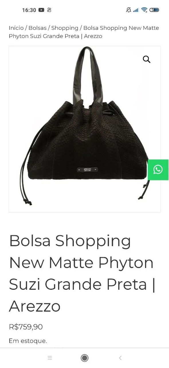 Bolsa Python Suzi grande Arezzo  - Foto 3