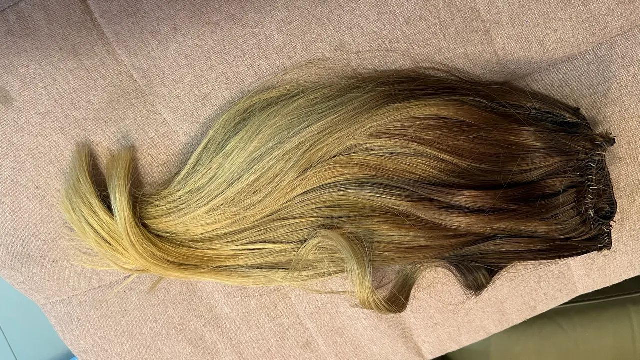 Mega hair loiro cabelo humano 