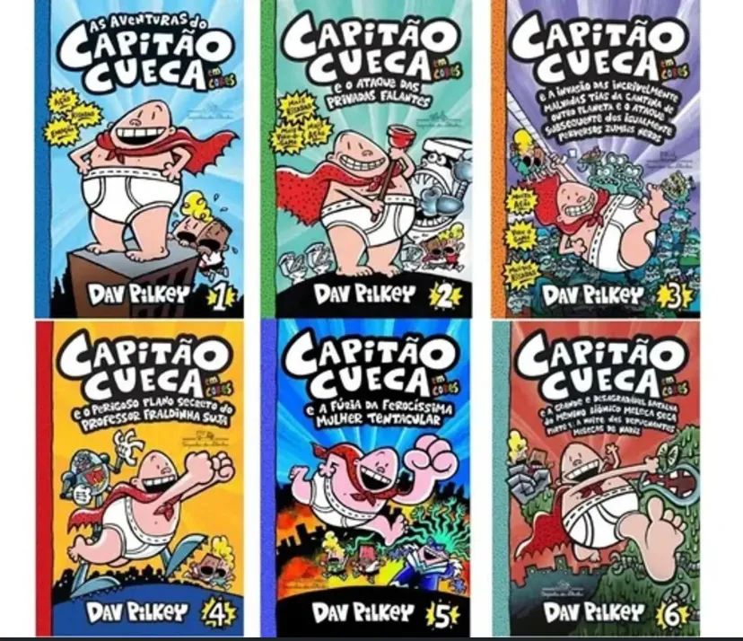 Coleção de livros capitão cueca - Volume 1 ao volume 6