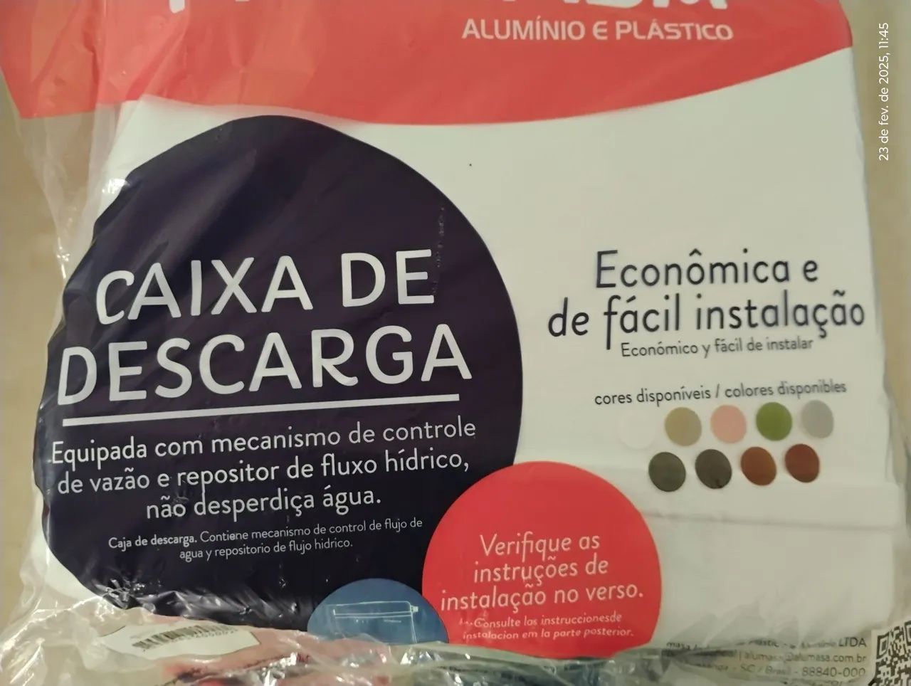 Caixa de descarga econômica e fácil instalação