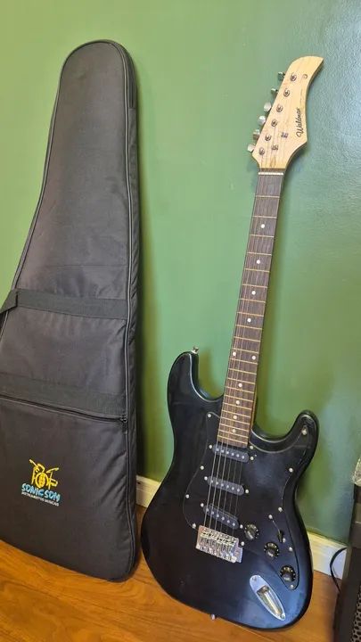 Conjunto completo Guitarra Waldman + Caixa + Case + Cabo - Foto 2