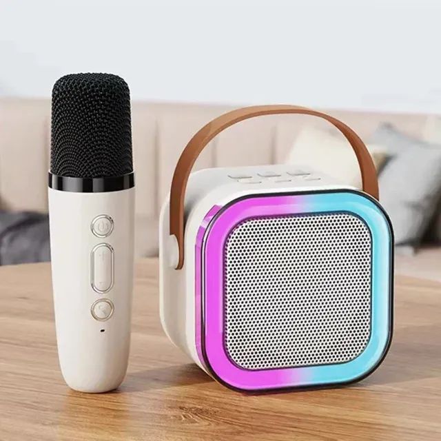 Caixa de som sem fio Karaokê K12, Mini Alto-falante Bluetooth portátil com 1 Microfone - Foto 3