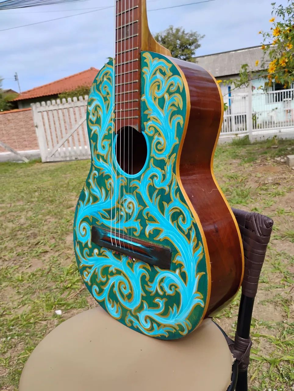 Violão clássico decorado - Foto 4