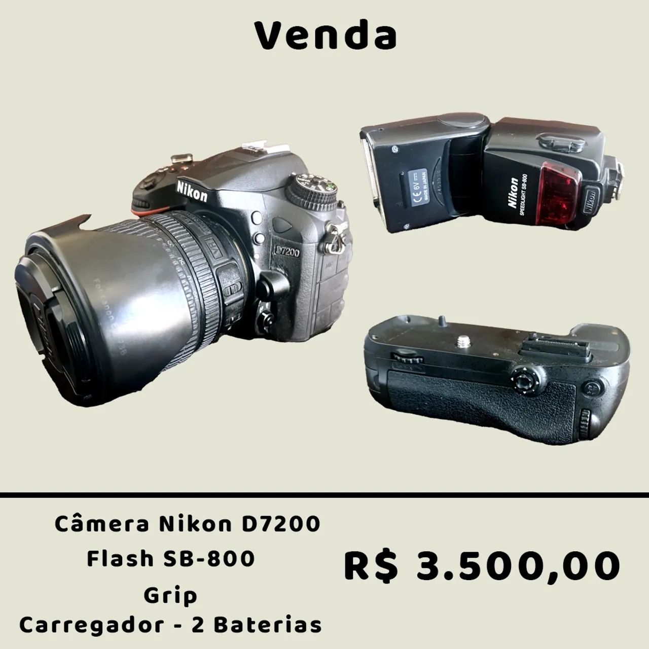 Kit Câmera Nikon D7200 + Acessórios