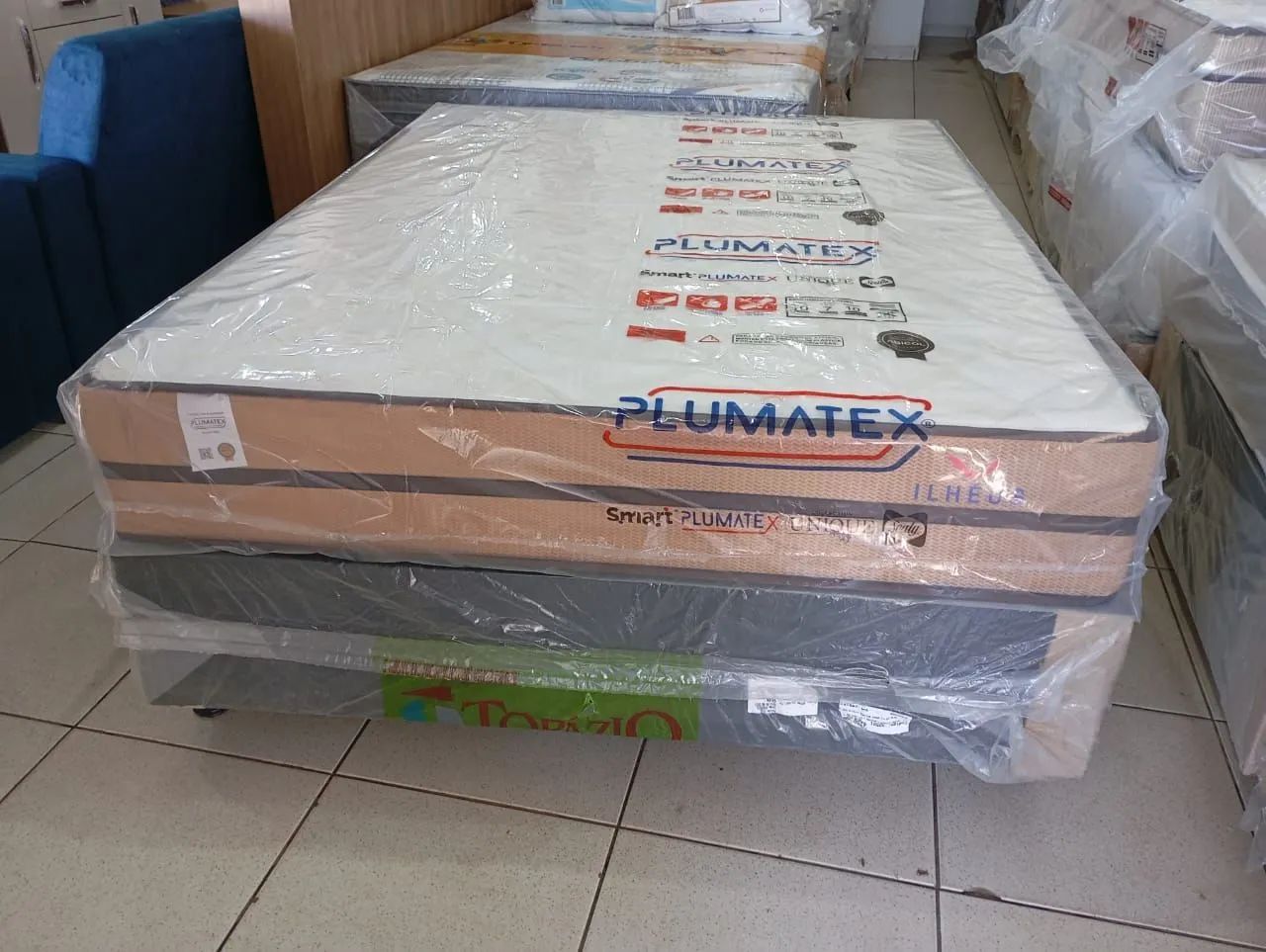 Cama box casal base mais colchão de mola ensacada com 25 cm  - Foto 2
