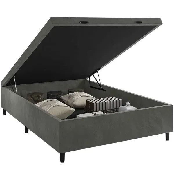 Cama Box Baú Casal Cinza  - Foto 2
