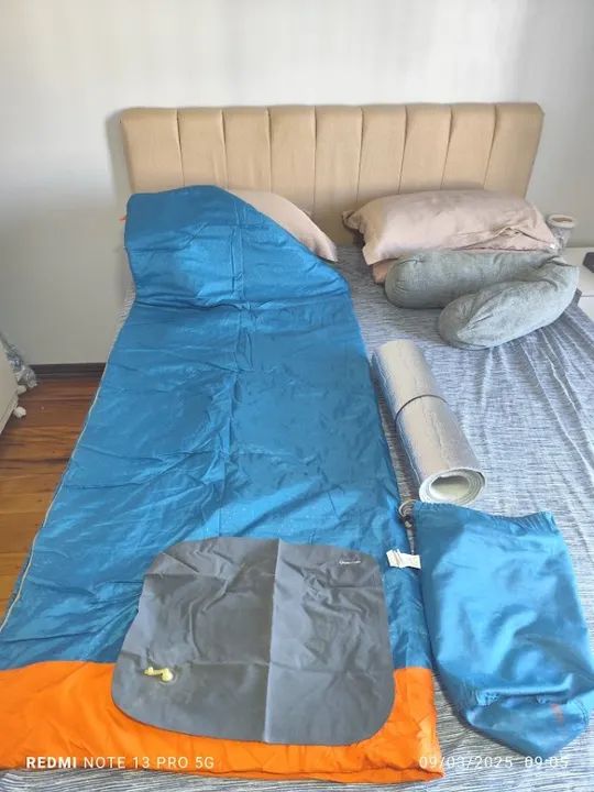 Saco de dormir, colchonete e travesseiro  - Foto 2