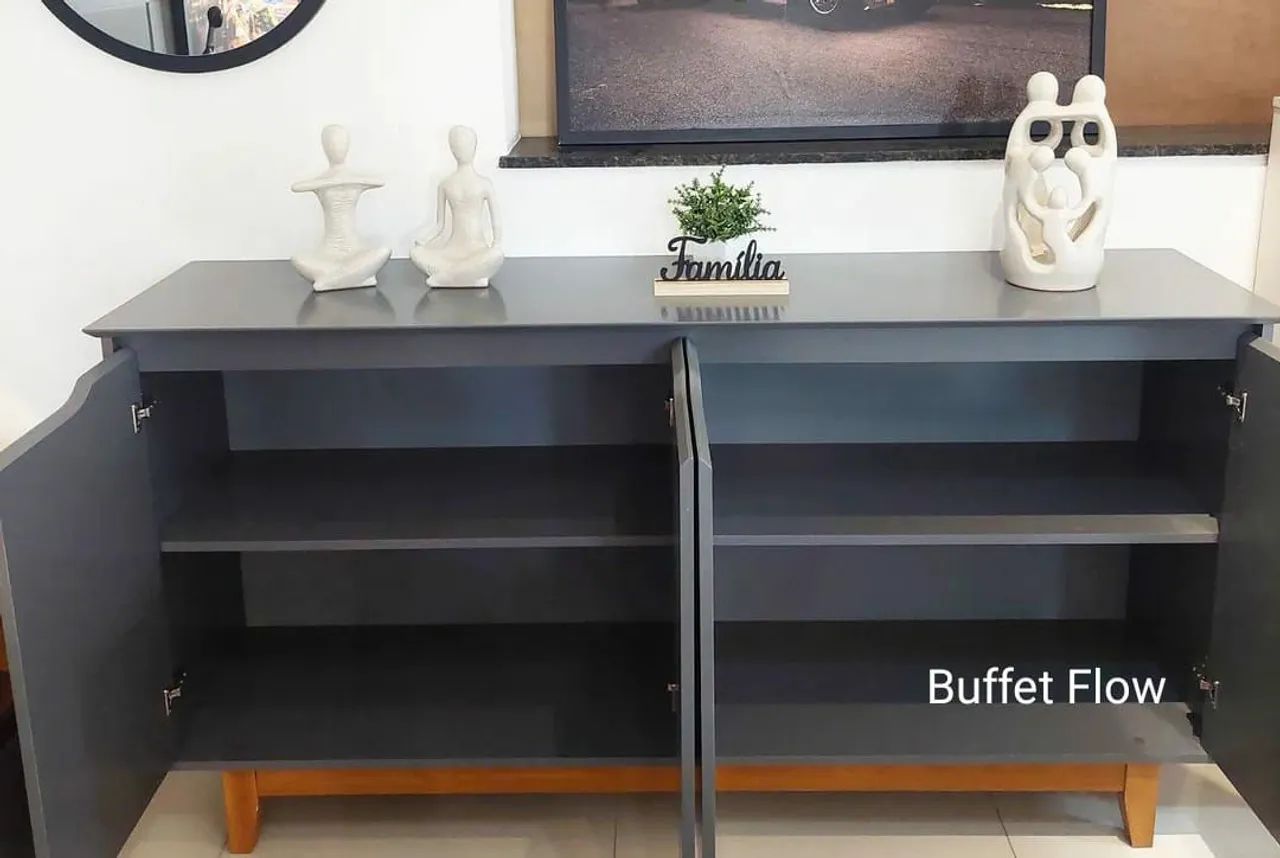 Buffet 4 Portas Cinza - Moderno e Elegante - Foto 2